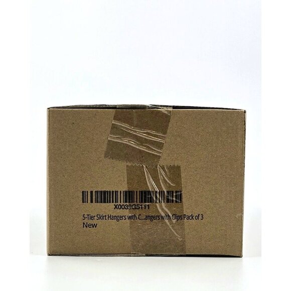 DEILSY 5-Tier Hangers with Clips 3 PK Metal Rubber Space Saving Multiple Clothes - Picture 11 of 13